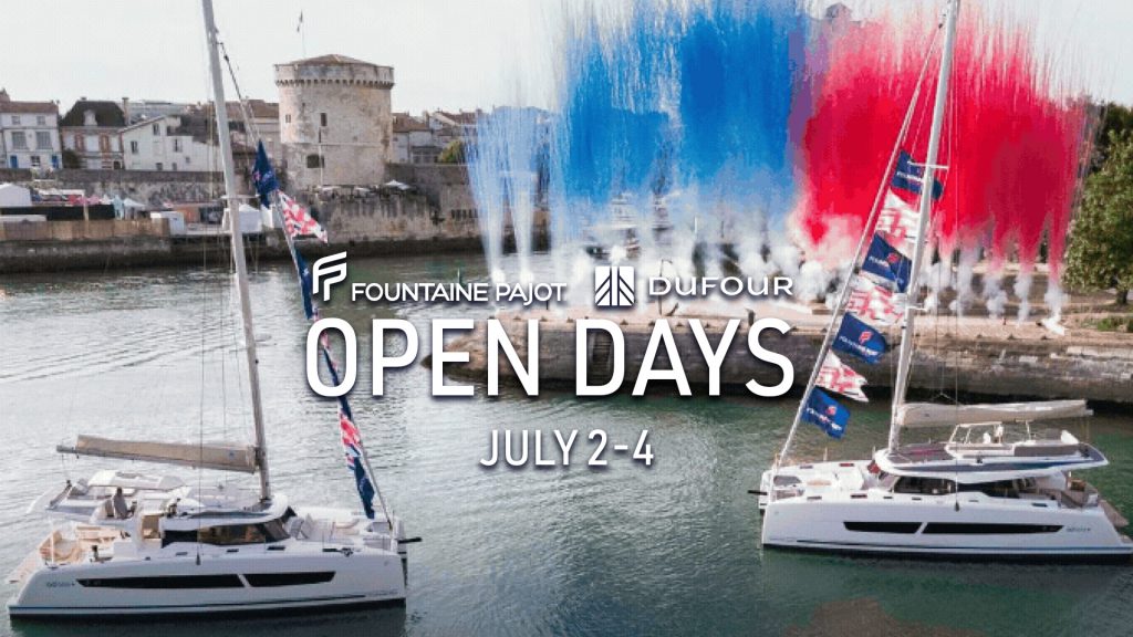 Experience the Open Days 2026 in La Rochelle from July 2-4, 2026 with Fountaine Pajot and Dufour. Discover FP41, FP44, FP48 and Dufour 37 to Dufour 54 live with Yates Mallorca.
